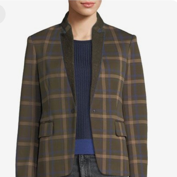 Rag & Bone Naomi Green Plaid Blazer Size 6 - Picture 6 of 11
